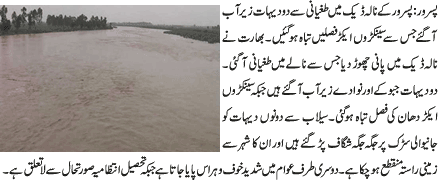 Water Theft_India Floods Pasroor, Pakistan with excess Water & Destroys our Crops